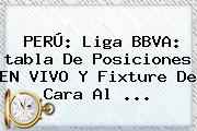 PERÚ: <b>Liga BBVA</b>: <b>tabla</b> De Posiciones EN VIVO Y Fixture De Cara Al <b>...</b>