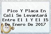 <b>Pico Y Placa</b> En Cali Se Levantará Entre El 1 Y El 15 De Enero De 2017