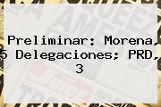 Preliminar: <b>Morena</b>, 5 Delegaciones; PRD, 3