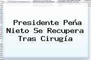 Presidente <b>Peña Nieto</b> Se Recupera Tras Cirugía