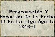 Programación Y Horarios De La Fecha 13 En La <b>Liga Águila</b> 2016-I