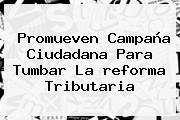 Promueven Campaña Ciudadana Para Tumbar La <b>reforma Tributaria</b>