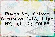 <b>Pumas Vs</b>. <b>Chivas</b>, Clausura 2018, Liga MX, (1-1): GOLES