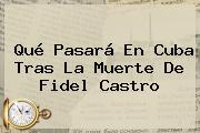 Qué Pasará En Cuba Tras La Muerte De <b>Fidel Castro</b>