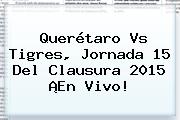<b>Querétaro Vs Tigres</b>, Jornada 15 Del <b>Clausura 2015</b> ¡En Vivo!