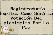 Registraduría Explica Cómo Será La Votación Del <b>plebiscito</b> Por La Paz