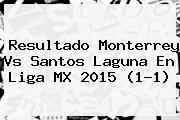 Resultado <b>Monterrey Vs Santos</b> Laguna En Liga MX 2015 (1-1)