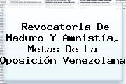 Revocatoria De <b>Maduro</b> Y Amnistía, Metas De La Oposición Venezolana
