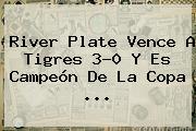<b>River Plate</b> Vence A Tigres 3-0 Y Es Campeón De La Copa <b>...</b>
