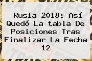 <b>Rusia 2018</b>: Así Quedó La <b>tabla De Posiciones</b> Tras Finalizar La Fecha 12