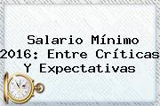 Salario Mínimo <b>2016</b>: Entre Críticas Y Expectativas