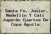 Santa Fe, Junior, Medellín Y Cali Jugarán Cuartos De <b>Copa Águila</b>