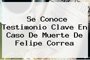 Ver se conoce testimonio clave en caso de muerte de felipe correa Se Conoce Testimonio Clave En Caso De Muerte De <b>Felipe Correa</b>