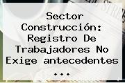 Sector Construcción: Registro De Trabajadores No Exige <b>antecedentes</b> ...