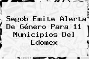 Segob Emite Alerta De Género Para 11 Municipios Del <b>Edomex</b>