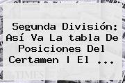 Segunda División: Así Va La <b>tabla De Posiciones</b> Del Certamen | El ...