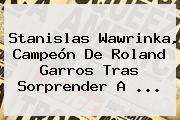 Stanislas <b>Wawrinka</b>, Campeón De Roland Garros Tras Sorprender A <b>...</b>
