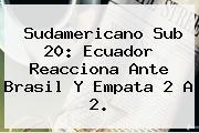<b>Sudamericano Sub 20</b>: Ecuador Reacciona Ante Brasil Y Empata 2 A 2.
