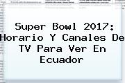 <b>Super Bowl 2017</b>: Horario Y Canales De TV Para Ver En Ecuador