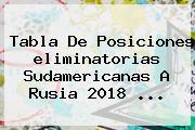 <b>Tabla</b> De Posiciones <b>eliminatorias Sudamericanas</b> A Rusia 2018 ...