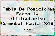 <b>Tabla De Posiciones</b> Fecha 10 <b>eliminatorias</b> Conmebol <b>Rusia</b> 2018 ...