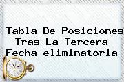 <b>Tabla De Posiciones</b> Tras La Tercera Fecha <b>eliminatoria</b>
