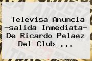 Televisa Anuncia ?salida Inmediata? De <b>Ricardo Pelaez</b> Del Club ...