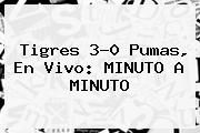 <b>Tigres</b> 3-0 <b>Pumas</b>, En Vivo: MINUTO A MINUTO