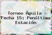 <b>Torneo Águila</b> - Fecha 15: Penúltima Estación