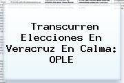 Transcurren Elecciones En Veracruz En Calma: <b>OPLE</b>