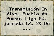 Transmisión En Vivo, Puebla Vs Pumas, <b>Liga MX</b>, <b>jornada 17</b>, 20 De ...