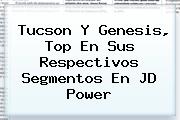 Tucson Y <b>Genesis</b>, Top En Sus Respectivos Segmentos En JD Power