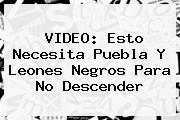 VIDEO: Esto Necesita Puebla Y <b>Leones Negros</b> Para No Descender