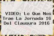 VIDEO: Lo Que Nos Trae La <b>Jornada 16</b> Del Clausura <b>2016</b>