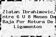 <b>Zlatan Ibrahimovic, Entre 6 U 8 Meses De Baja Por Rotura De Ligamentos</b>