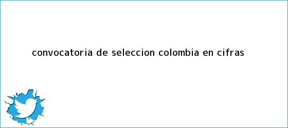 trinos de Convocatoria de <b>Selección Colombia</b> en cifras