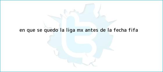 trinos de En qué se quedó la Liga MX antes de la Fecha FIFA