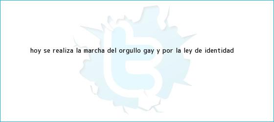 trinos de Hoy se realiza la <b>marcha</b> del orgullo <b>gay</b> y por la Ley de Identidad <b>...</b>