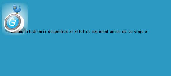 trinos de Multitudinaria despedida al <b>Atlético Nacional</b> antes de su viaje a ...