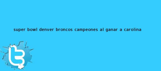 trinos de <b>Super Bowl</b>: Denver Broncos campeones al ganar a Carolina <b>...</b>