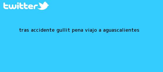 trinos de Tras accidente, <b>Gullit Peña</b> viajó a Aguascalientes