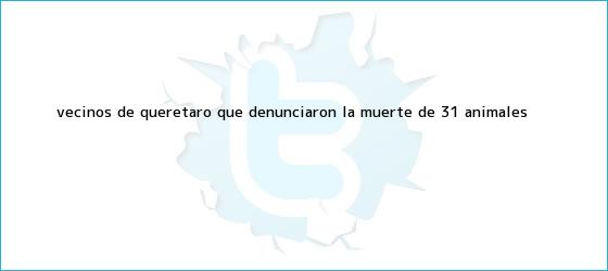 trinos de Vecinos de <b>Querétaro</b> que denunciaron la muerte de 31 animales <b>...</b>