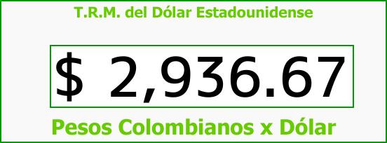 T.R.M. del Dólar para hoy Domingo 1 de Octubre de 2017
