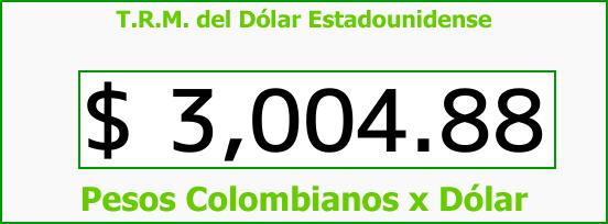 T.R.M. del Dólar para hoy Domingo 12 de Noviembre de 2017