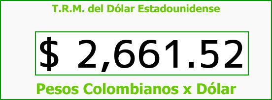 T.R.M. del Dólar para hoy Domingo 15 de Marzo de 2015