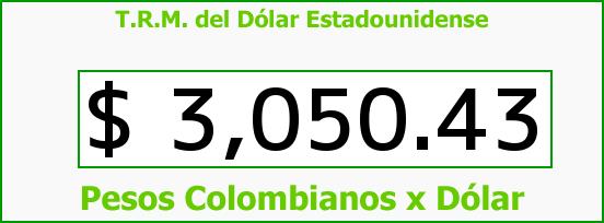 T.R.M. del Dólar para el Domingo 2 de Julio de 2017