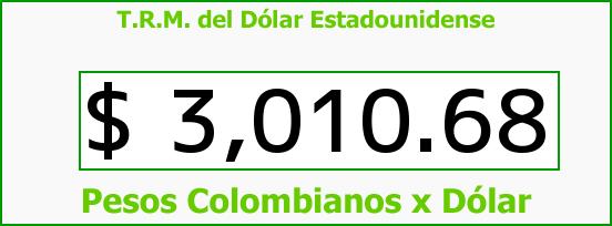 T.R.M. del Dólar para hoy Domingo 25 de Junio de 2017