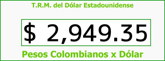 T.R.M. del Dólar para hoy Jueves 11 de Mayo de 2017