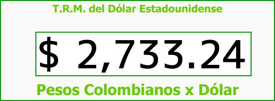 T.R.M. del Dólar para hoy Jueves 12 de Abril de 2018