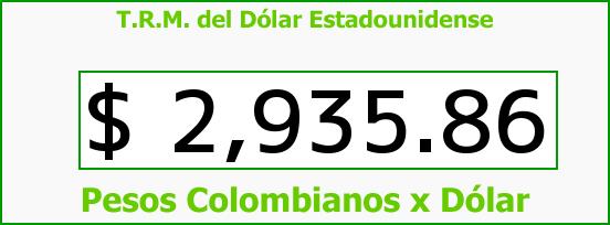 T.R.M. del Dólar para hoy Jueves 12 de Noviembre de 2015